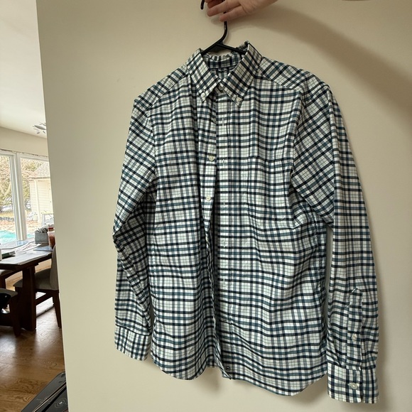 Vineyard vines Men's Classic Plaid Shirt - white, navy blue/green - Picture 5 of 7